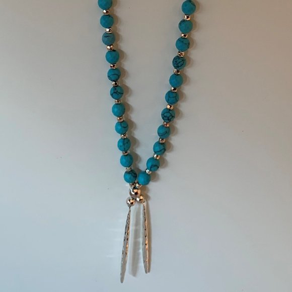 Gorjana Turquoise & Silver beaded necklace - Picture 1 of 8